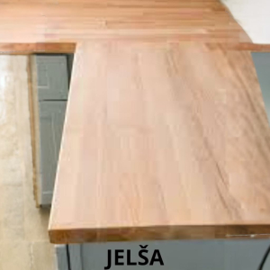 Eko kuhinjski delovni pult iz masivnega lesa jelše